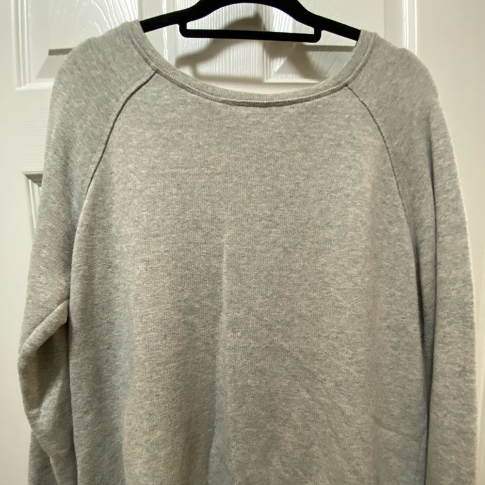 Grey Oversize Sweatshirt Top Long Sleeve